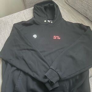 Black Hoodie with Red 5% Logo